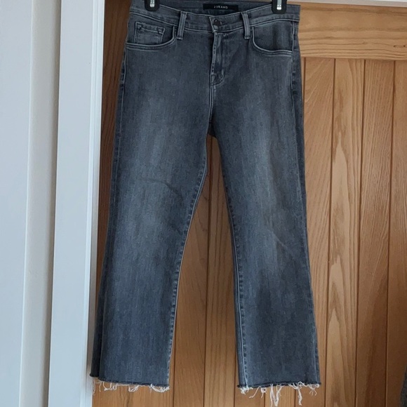 J Brand Selena, Grey, Mid Rise Crop Kick Flare Jeans, 26 - Picture 3 of 11